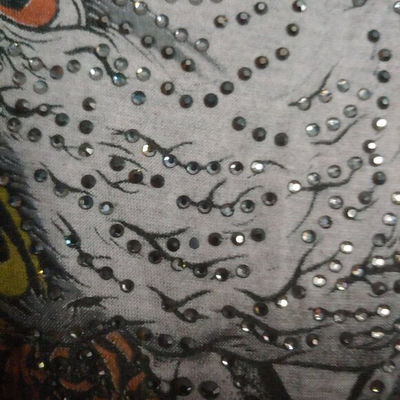 Harley Davidson Eagle Crystals Mesh Tank Biker Rocker Goth L - Picture 8 of 16